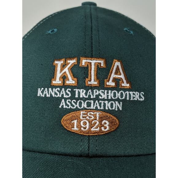 Mens KTA Kansas Trapshooters Association Hat Meshback Snapback Green & White - Picture 3 of 11